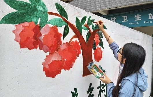 绘制墙绘过程图