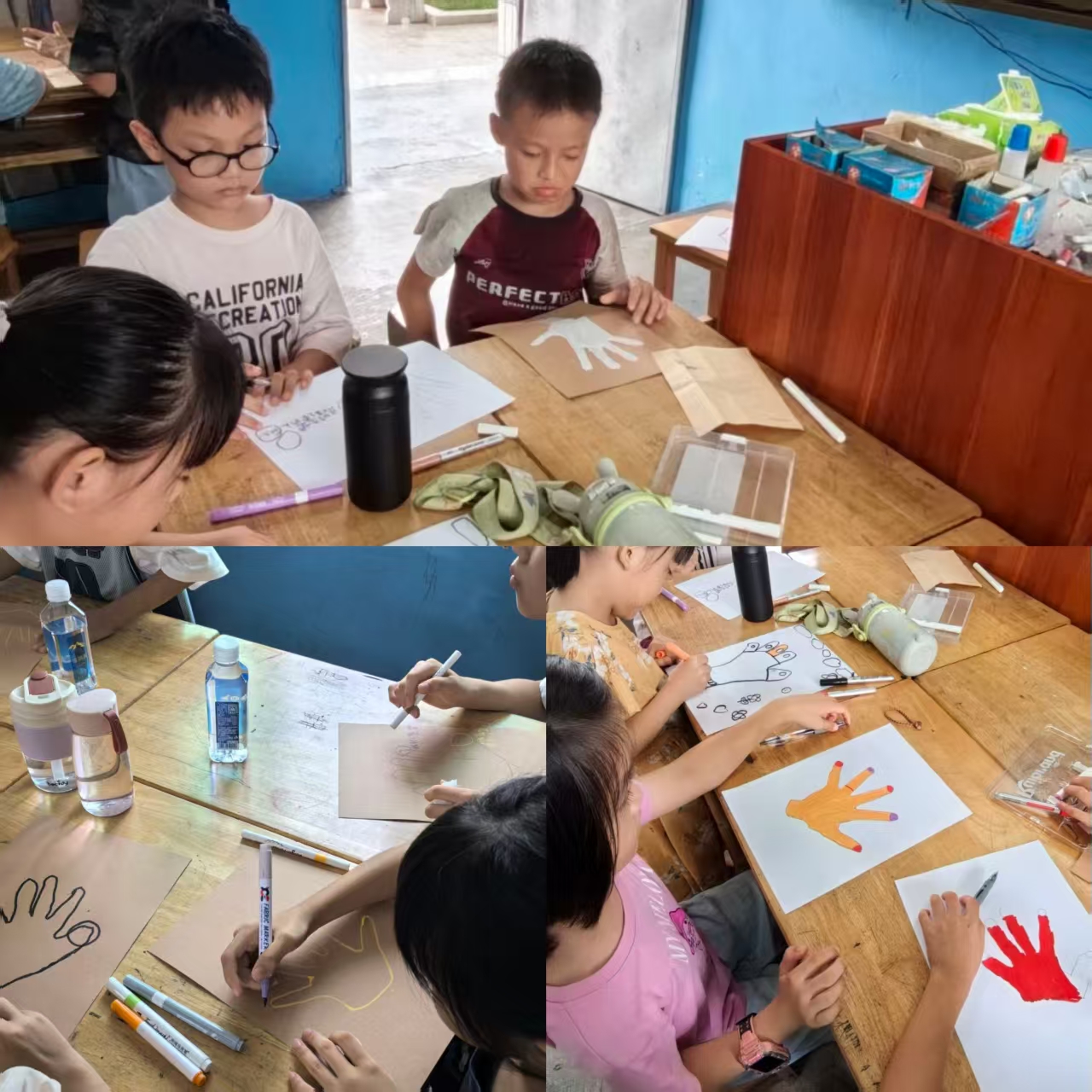 图为孩子们的创作作品